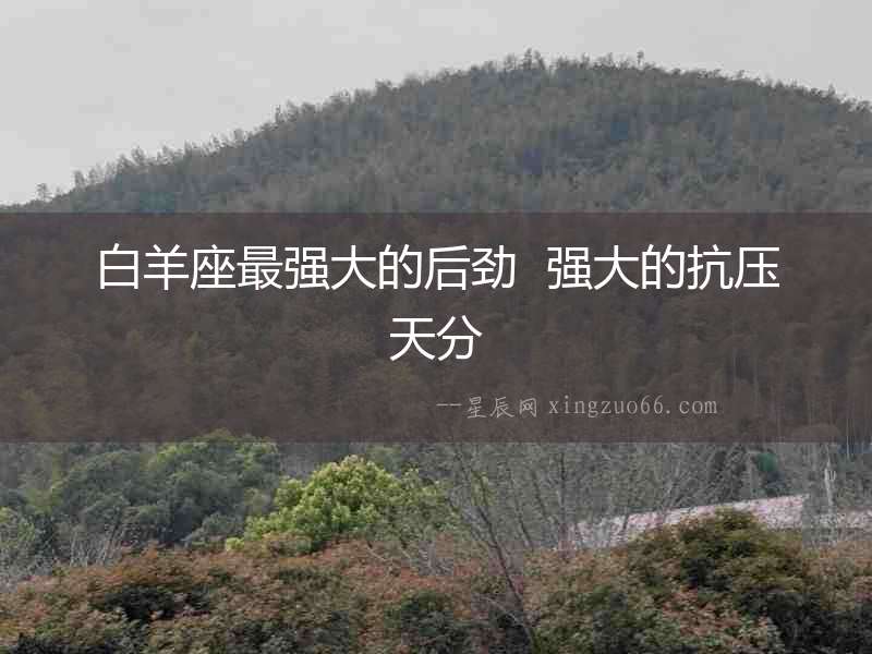 白羊座最強大的后勁  強大的抗壓天分