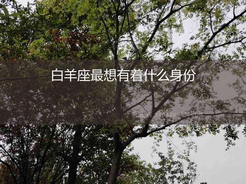 白羊座最想有著什么身份