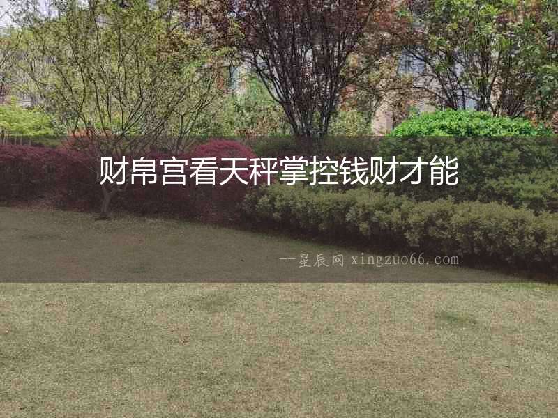 財帛宮看天秤掌控錢財才能