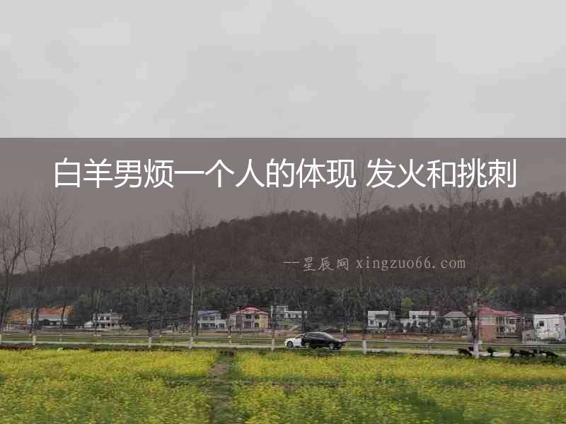 白羊男煩一個(gè)人的體現(xiàn) 發(fā)火和挑刺