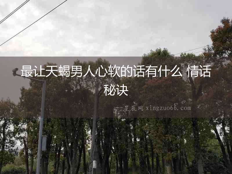 最讓天蝎男人心軟的話有什么 情話秘訣