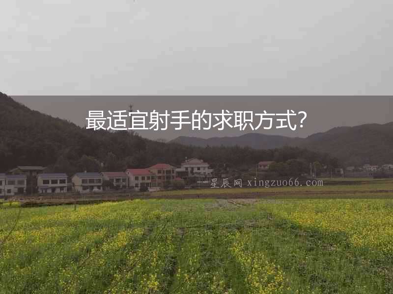 最適宜射手的求職方式？
