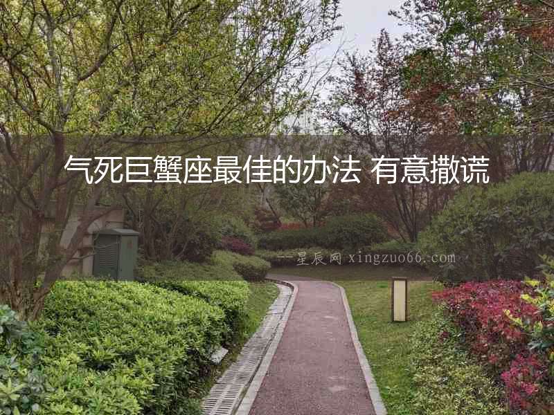 氣死巨蟹座最佳的辦法 有意撒謊