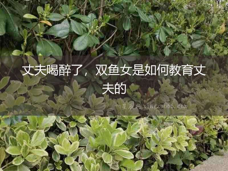 丈夫喝醉了，雙魚女是如何教育丈夫的