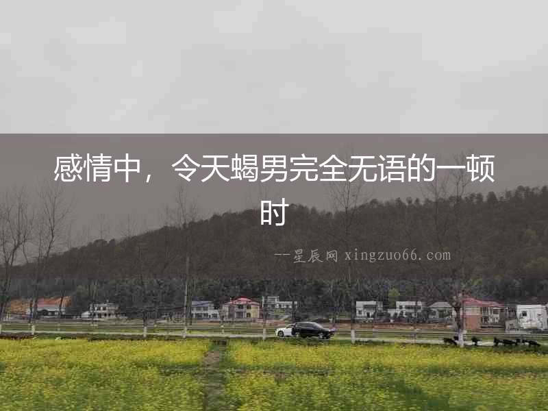 感情中，令天蝎男完全無語的一頓時