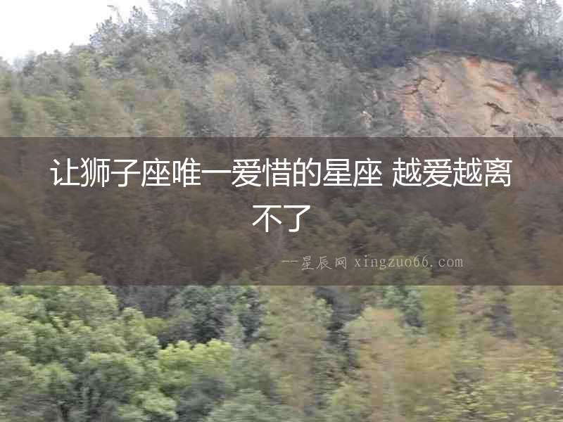 讓獅子座唯一愛惜的星座 越愛越離不了