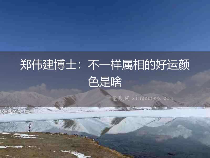 鄭偉建博士：不一樣屬相的好運顏色是啥