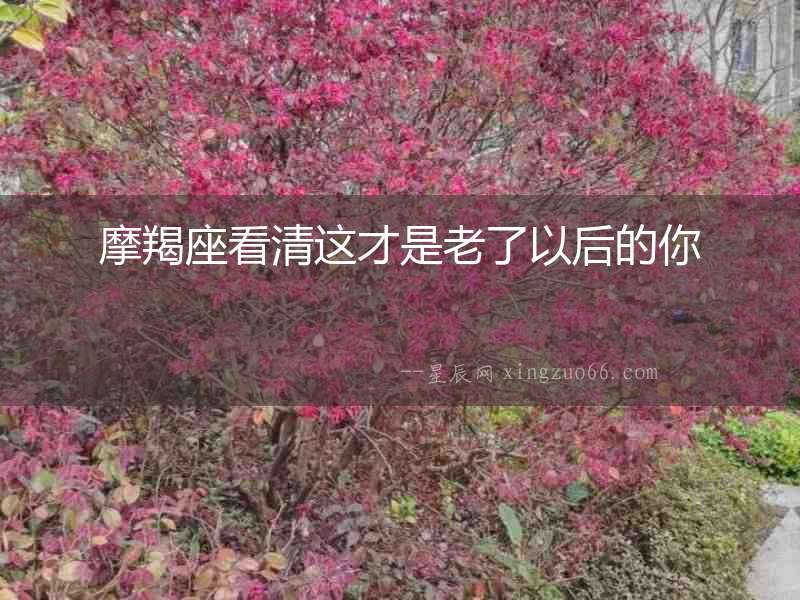 摩羯座看清這才是老了以后的你