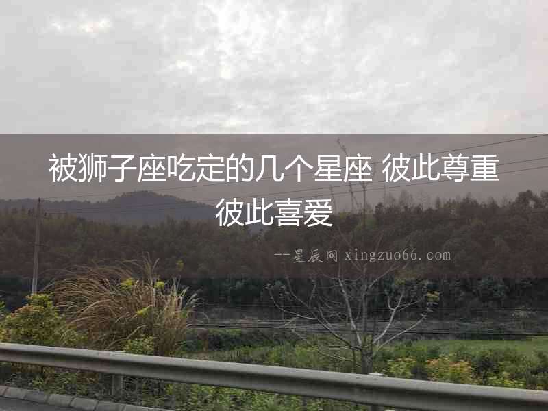 被獅子座吃定的幾個星座 彼此尊重彼此喜愛