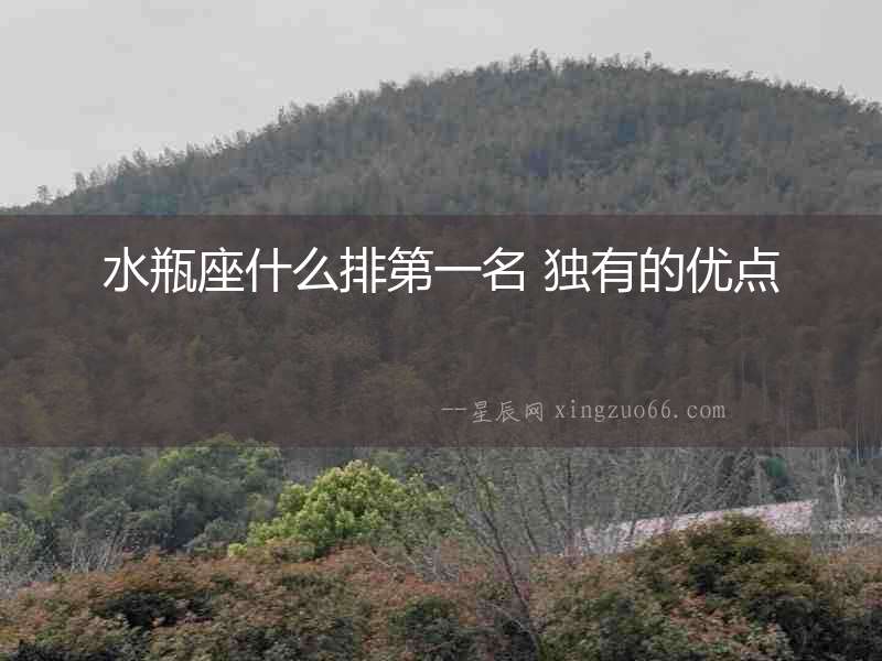 水瓶座什么排第一名 獨有的優點