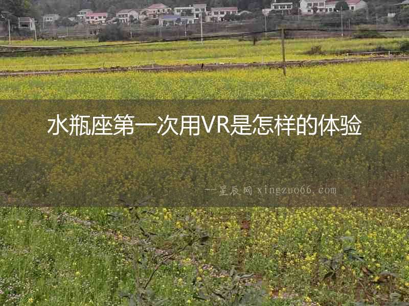 水瓶座第一次用VR是怎樣的體驗