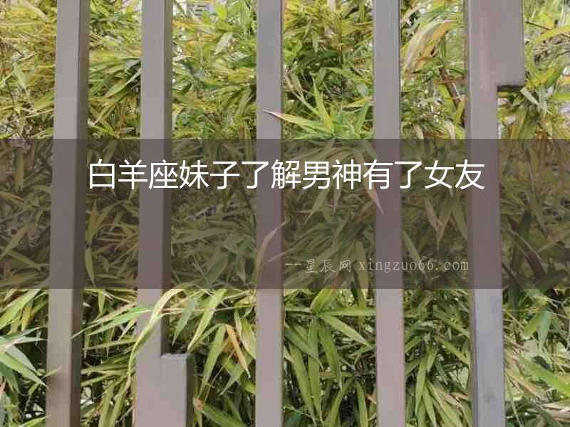 白羊座妹子了解男神有了女友