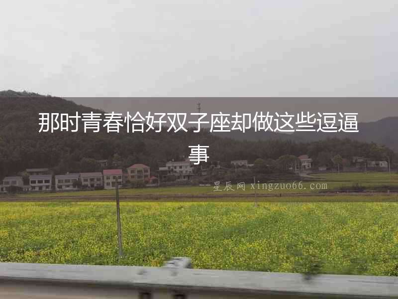 那時青春恰好雙子座卻做這些逗逼事