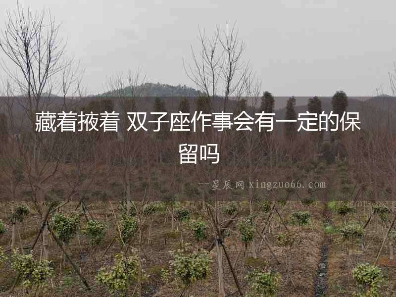 藏著掖著 雙子座作事會有一定的保留嗎