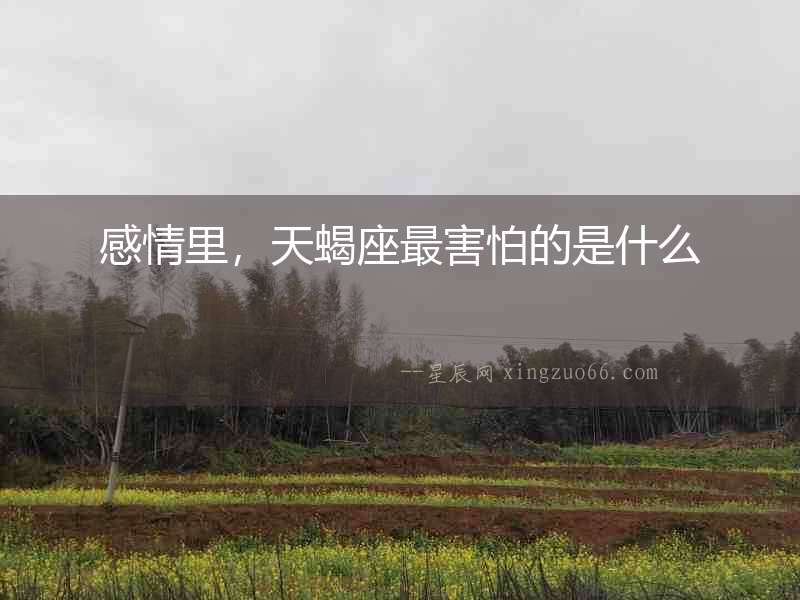 感情里，天蝎座最害怕的是什么