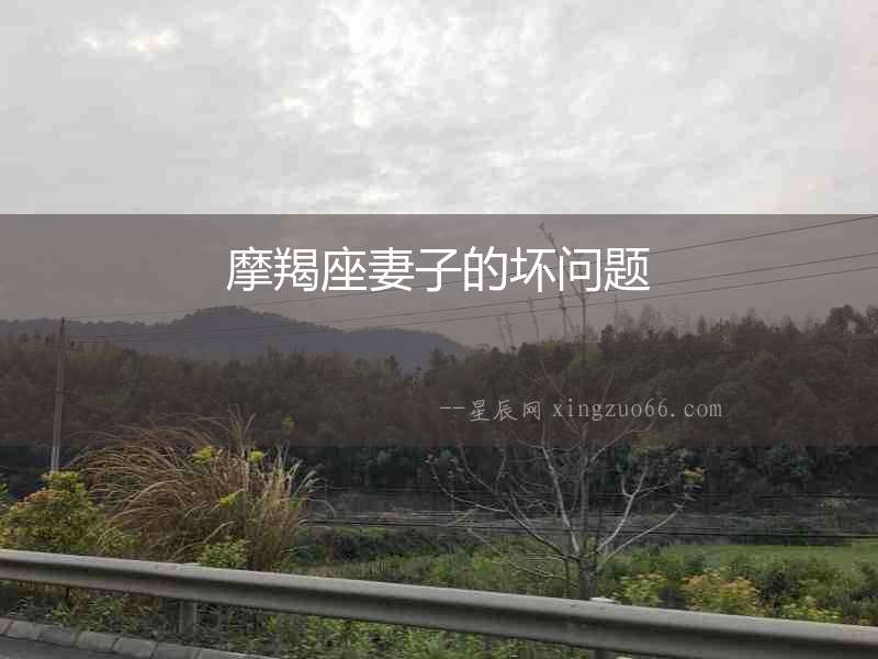 摩羯座妻子的壞問題