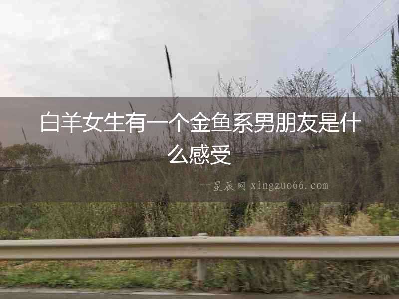 白羊女生有一個金魚系男朋友是什么感受