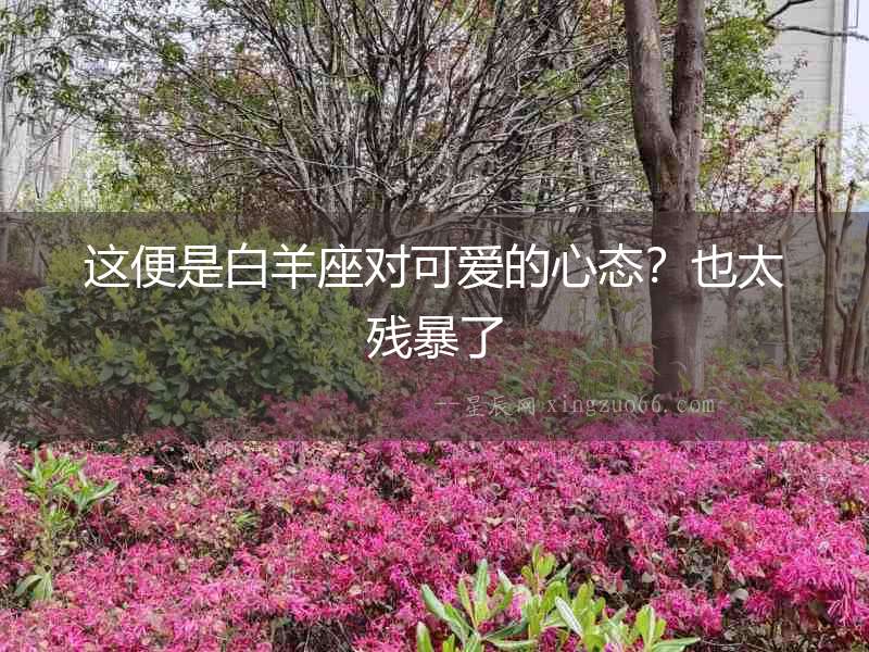 這便是白羊座對可愛的心態？也太殘暴了