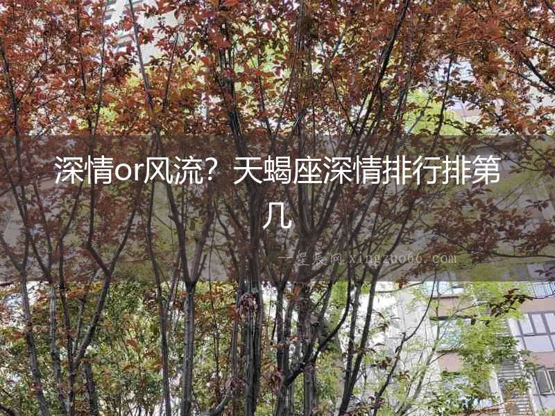 深情or風流？天蝎座深情排行排第幾