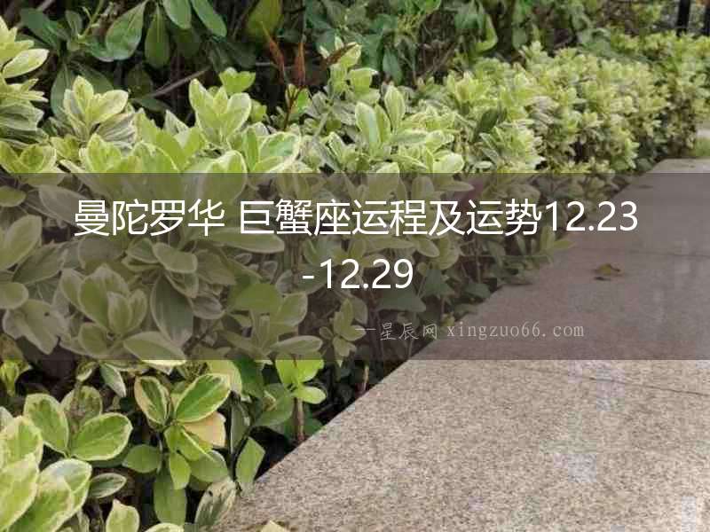 曼陀羅華 巨蟹座運(yùn)程及運(yùn)勢(shì)12.23-12.29