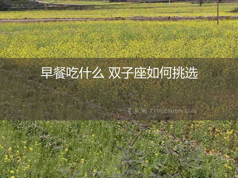 早餐吃什么 雙子座如何挑選