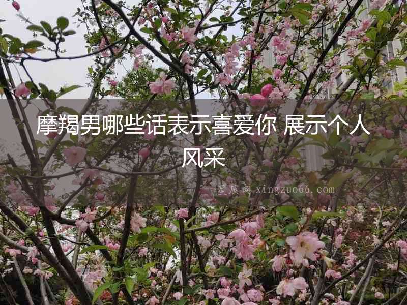 摩羯男哪些話表示喜愛你 展示個(gè)人風(fēng)采