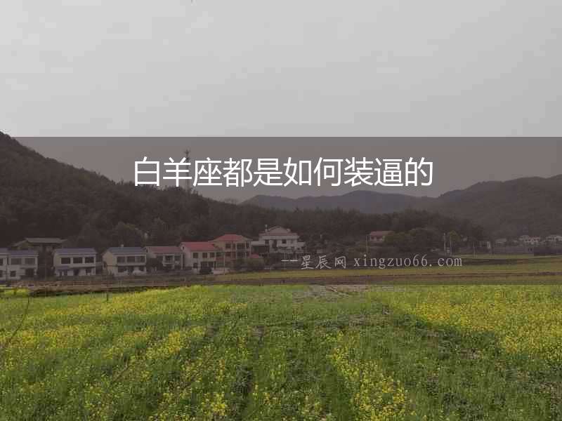 白羊座都是如何裝逼的
