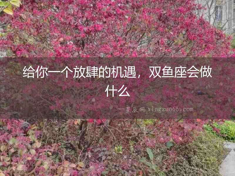 給你一個放肆的機(jī)遇，雙魚座會做什么