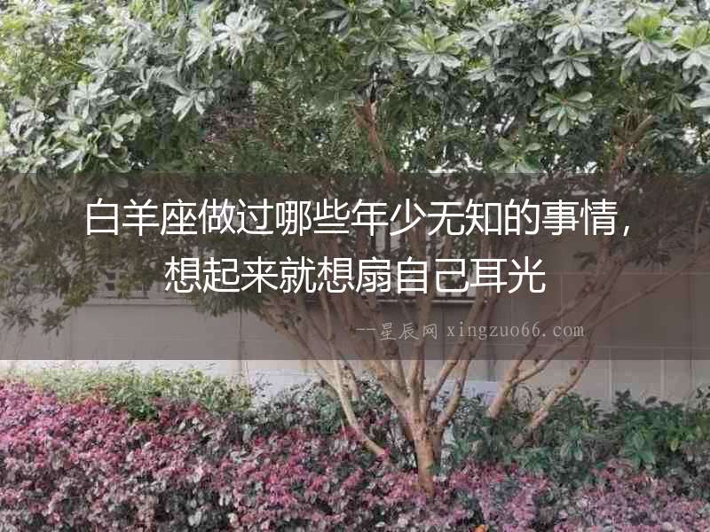 白羊座做過哪些年少無知的事情，想起來就想扇自己耳光