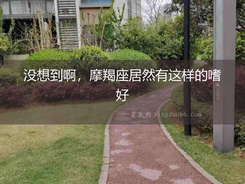 沒想到啊，摩羯座居然有這樣的嗜好