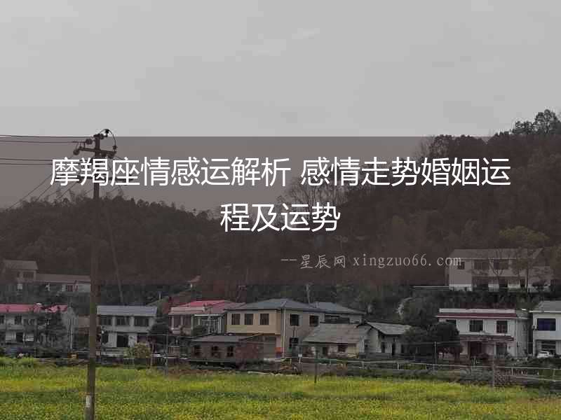 摩羯座情感運解析 感情走勢婚姻運程及運勢