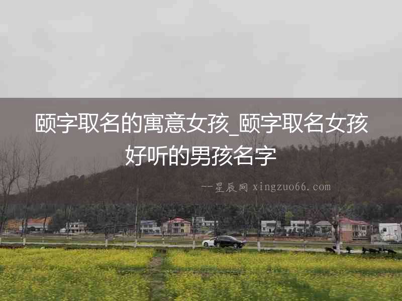 頤字取名的寓意女孩_頤字取名女孩好聽的男孩名字