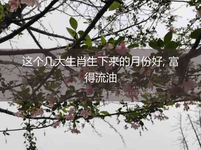 這個(gè)幾大生肖生下來的月份好, 富得流油