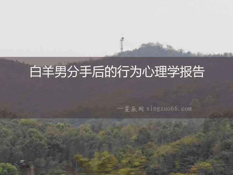 白羊男分手后的行為心理學報告