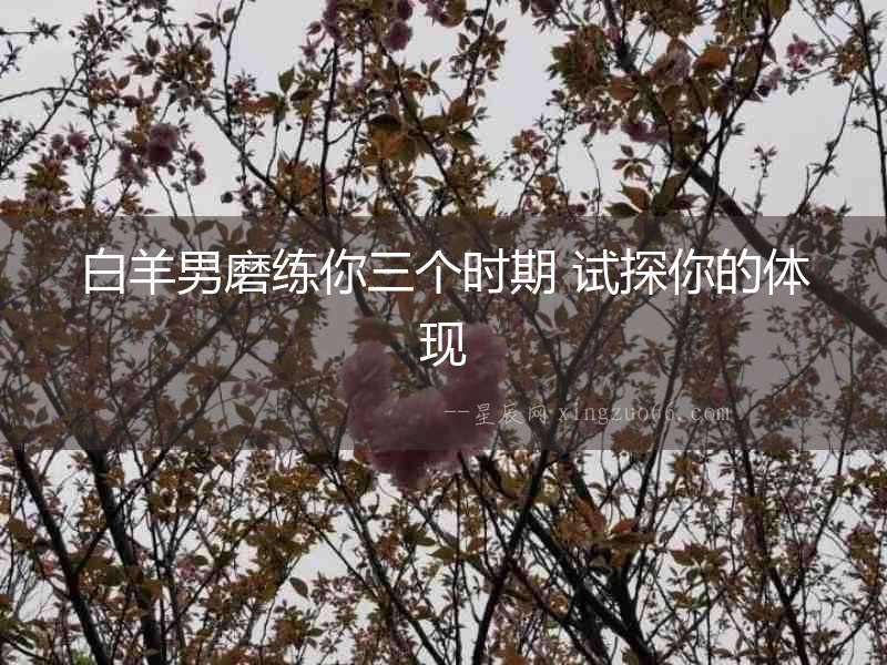 白羊男磨練你三個(gè)時(shí)期 試探你的體現(xiàn)