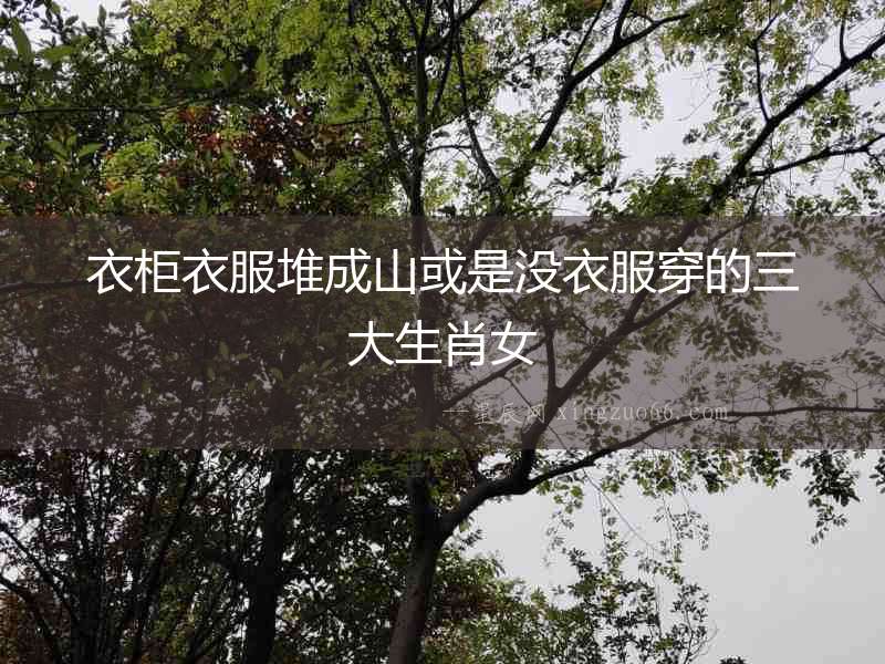 衣柜衣服堆成山或是沒衣服穿的三大生肖女