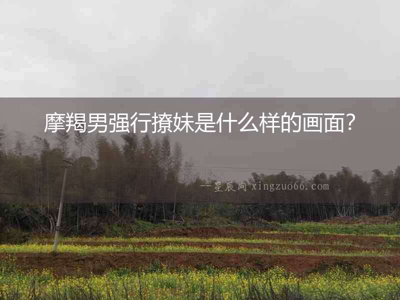 摩羯男強行撩妹是什么樣的畫面？