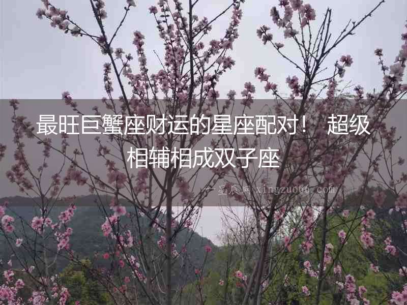 最旺巨蟹座財運的星座配對！ 超級相輔相成雙子座