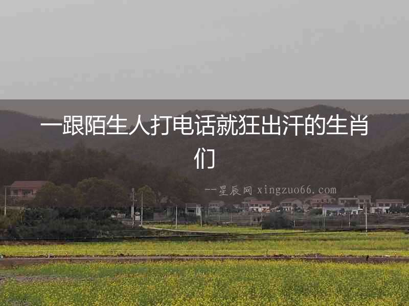 一跟陌生人打電話就狂出汗的生肖們