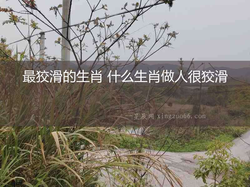 最狡滑的生肖 什么生肖做人很狡滑