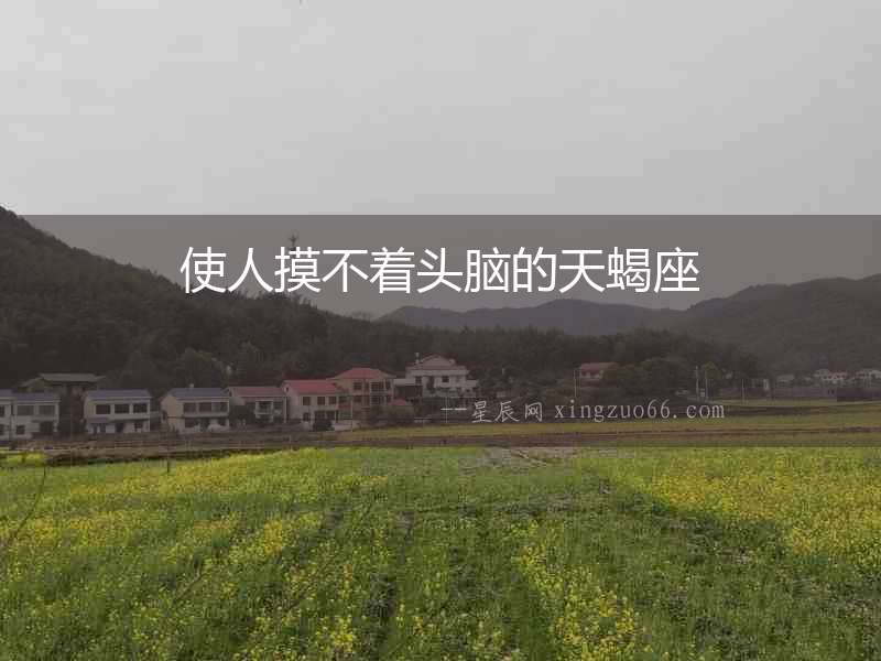 使人摸不著頭腦的天蝎座