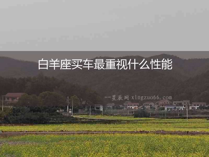 白羊座買車最重視什么性能