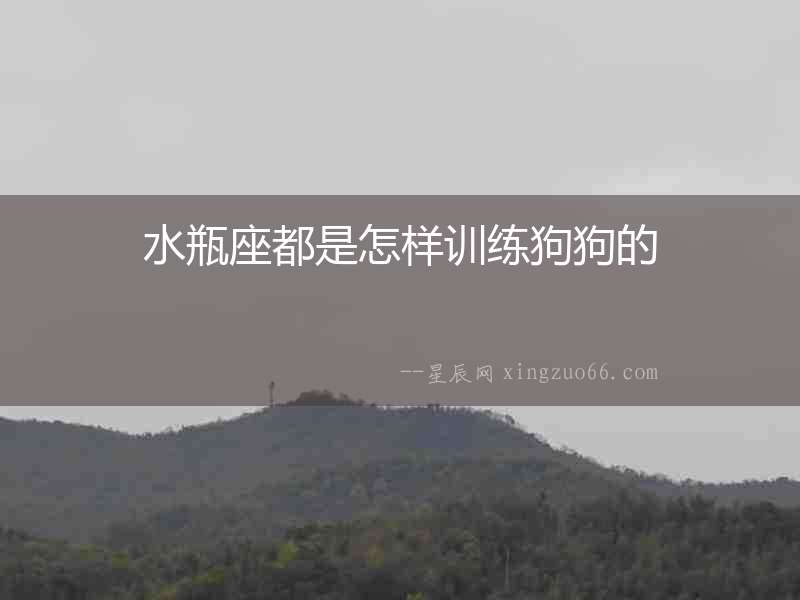 水瓶座都是怎樣訓練狗狗的