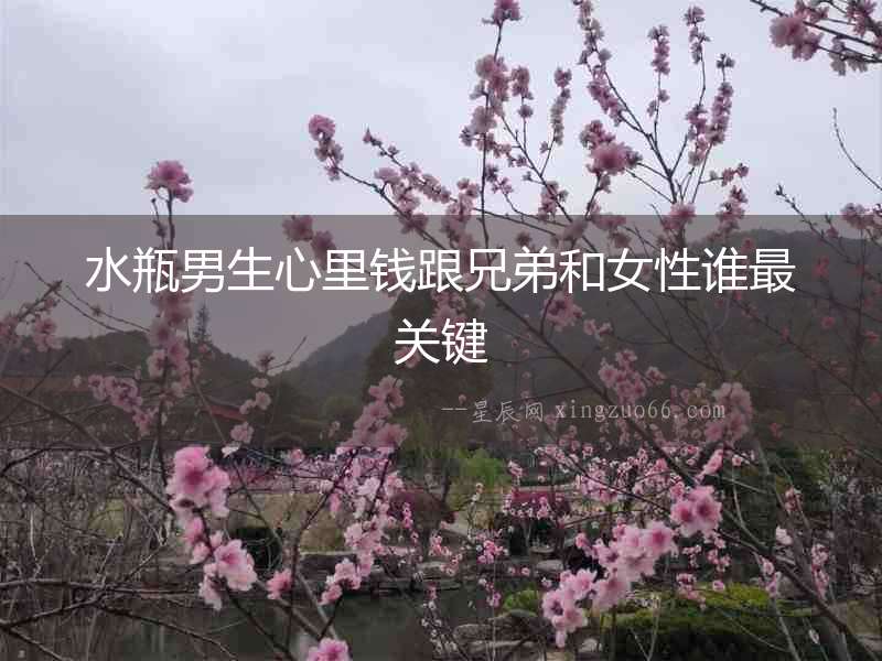 水瓶男生心里錢跟兄弟和女性誰最關鍵