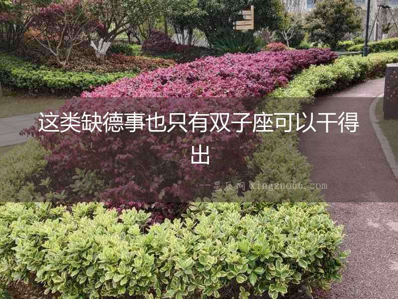 這類缺德事也只有雙子座可以干得出