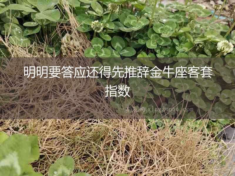 明明要答應(yīng)還得先推辭金牛座客套指數(shù)