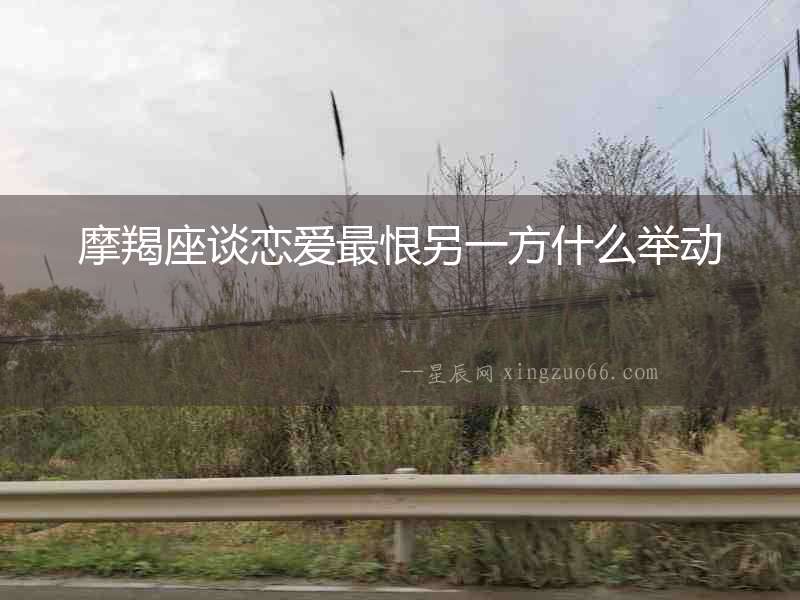 摩羯座談戀愛最恨另一方什么舉動