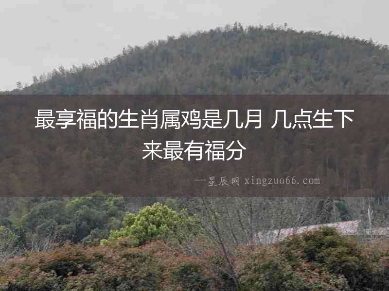 最享福的生肖屬雞是幾月 幾點生下來最有福分