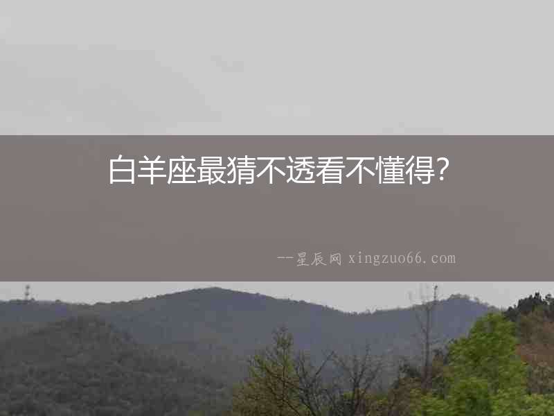 白羊座最猜不透看不懂得？