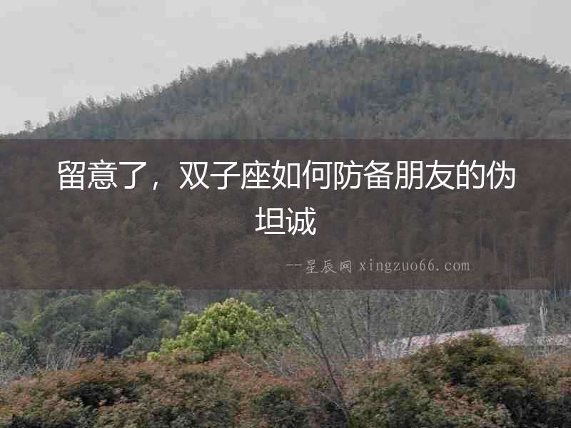 留意了，雙子座如何防備朋友的偽坦誠